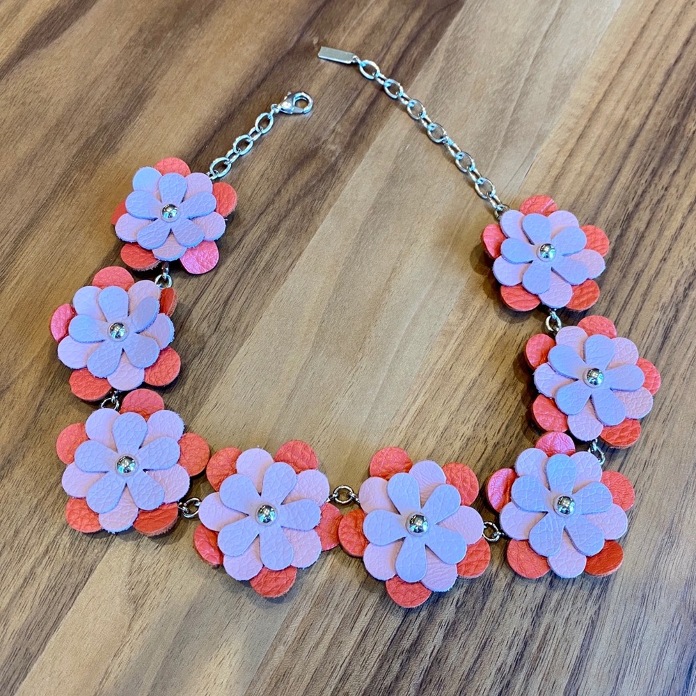 Pink, light purple and gold choker
